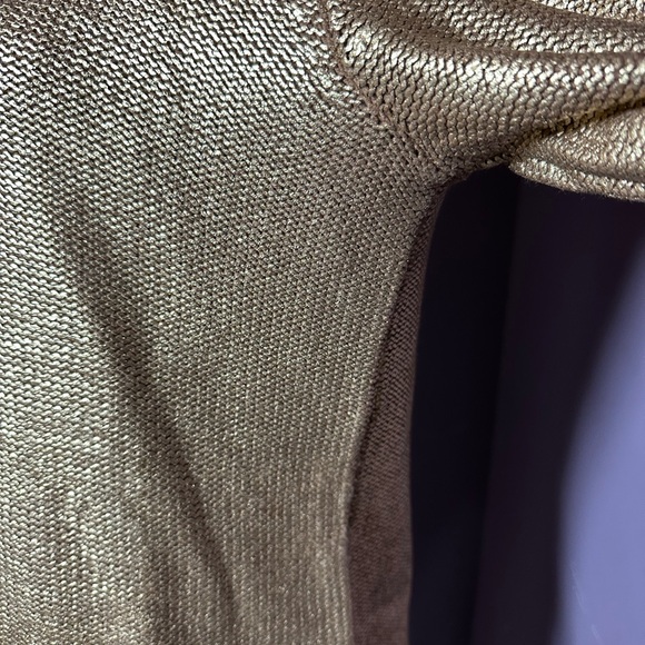 Rock & Republic Metallic Gold Crew Neck Women's Sweater, Size L (283) - Picture 6 of 10